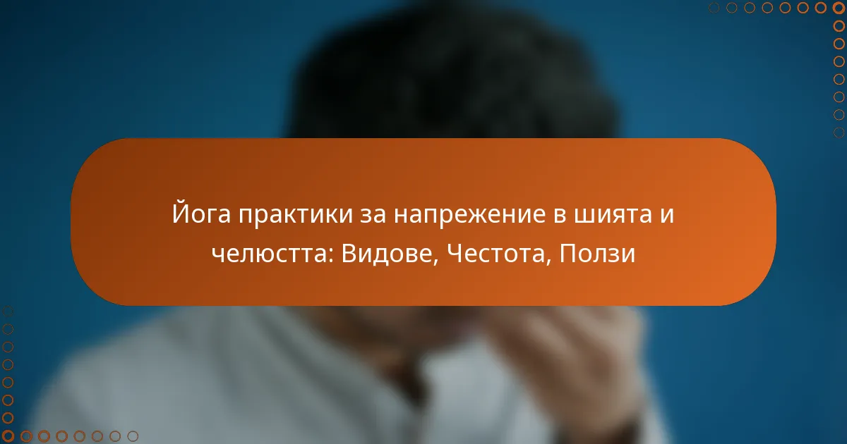 Йога практики за напрежение в шията и челюстта: Видове, Честота, Ползи