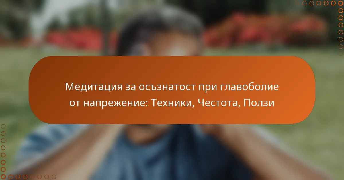 Медитация за осъзнатост при главоболие от напрежение: Техники, Честота, Ползи