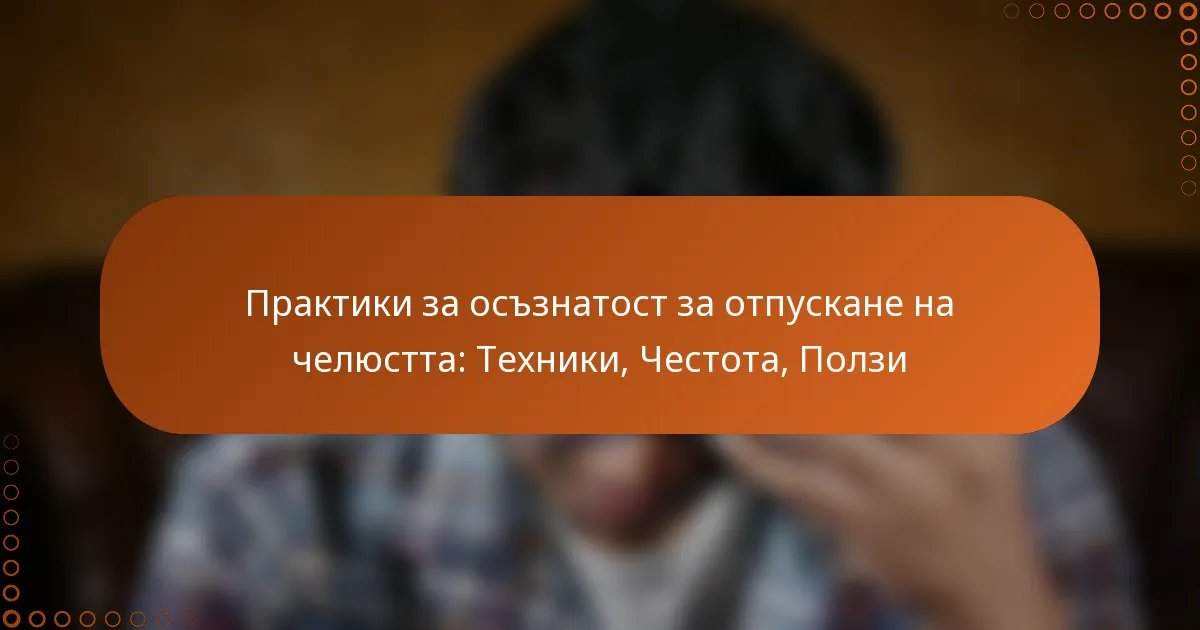 Практики за осъзнатост за отпускане на челюстта: Техники, Честота, Ползи